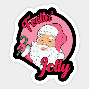 Feelin' Jolly Vintage Santa Claus Christmas Sticker